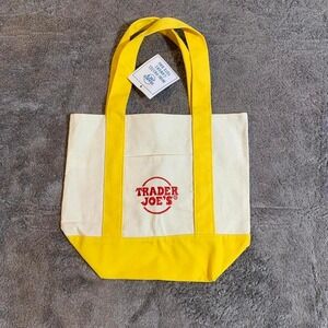 Cute Yellow Trader Joe's canvas mini tote bag
